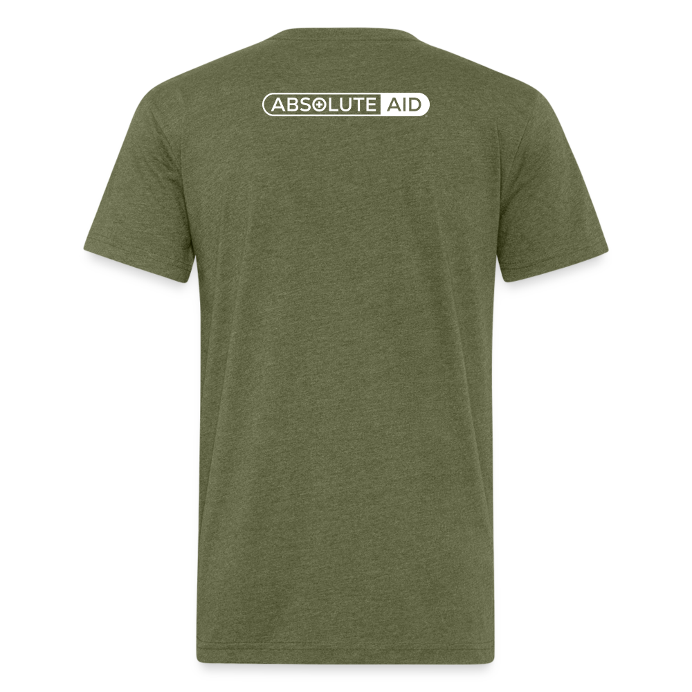 Absolute Aid Flag T Shirt - Olive - heather military green