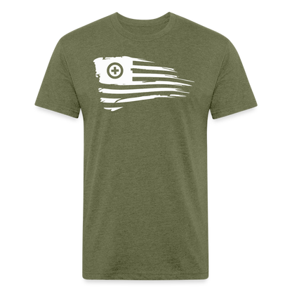 Absolute Aid Flag T Shirt - Olive - heather military green