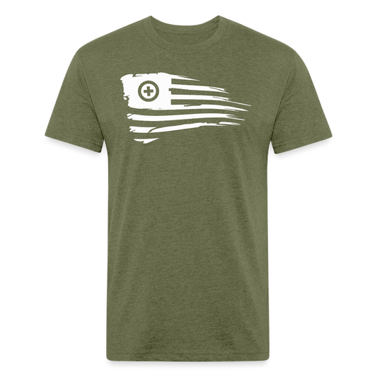 Absolute Aid Flag T Shirt - Olive - heather military green